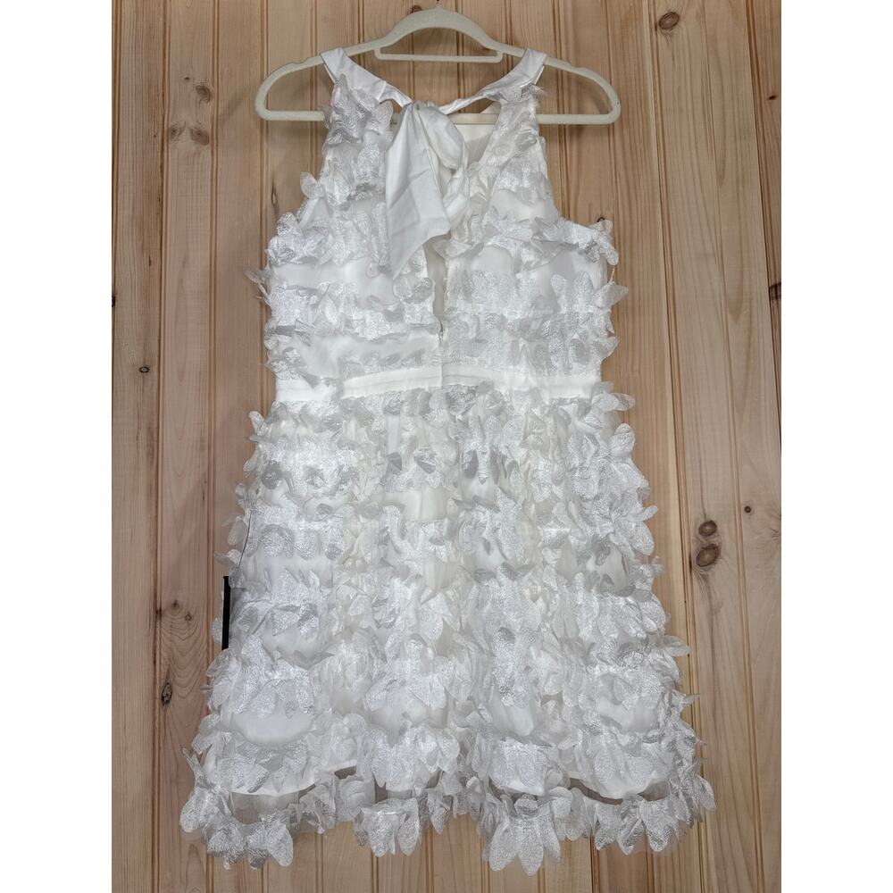 NWT Lulus Dearly Adored White Applique Halter Sleeveless Mini Dress Cocktail L - Picture 6 of 8